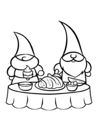 Gnomes preparing Thanksgiving dinner