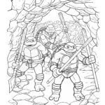 Teenage Mutant Ninja Turtles in a cavern