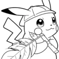 Pikachu playing a leaf flute