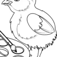 Chick on a colorful palette