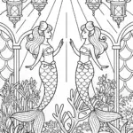 Mermaids at the bioluminescent festival