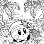 Kirby treasure hunting on the beach