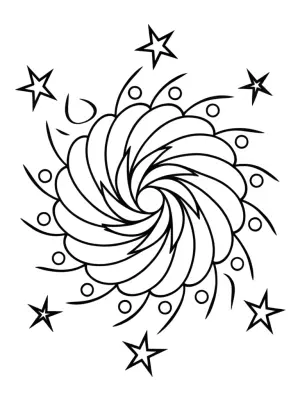 Mandala of cosmic whirlwinds coloring pages