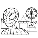 Spider-Man at the amusement park