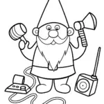 Gnome showcasing his inventions