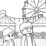 Minecraft characters at a fair