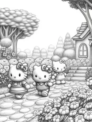 Hello Kitty’s garden parade coloring pages