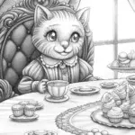 Whiskers the Cat tea party