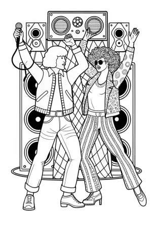 Lightning bolt dance-off coloring pages