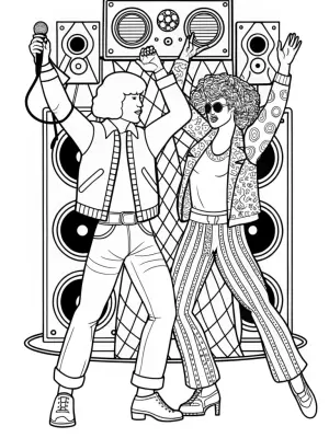 Lightning bolt dance-off coloring pages
