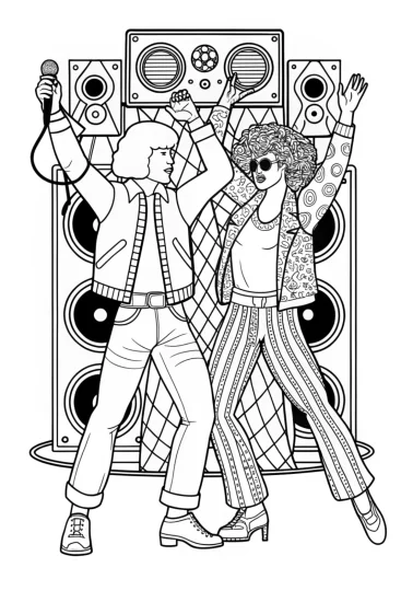 A coloring page of Lightning bolt dance-off