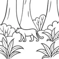 Black Panther in a magical jungle