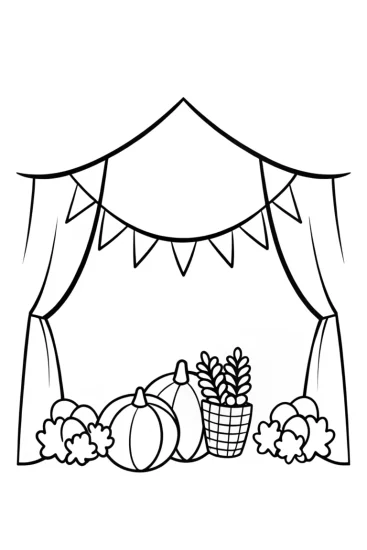 A coloring page of League of Legends harvest festival
