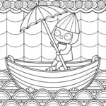 Finn navigating a leaf boat