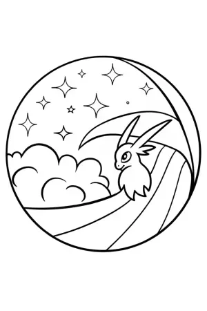 Legendary Pokémon navigating the stars coloring pages