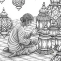 Butterfly artisan crafting lanterns