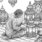 Butterfly artisan crafting lanterns