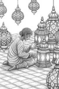 Butterfly artisan crafting lanterns