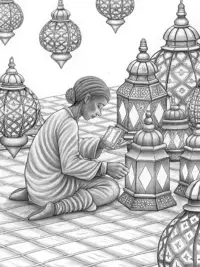 Butterfly artisan crafting lanterns