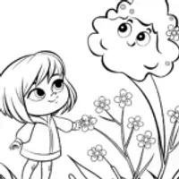 Child and cloud spirit in spring