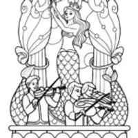 The Little Mermaid conducting an orchestra