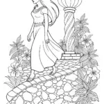Jasmine walking on a petal path