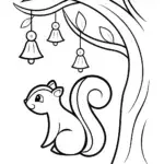 Squirrel with whimsical wind chimes