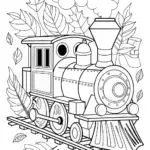 Whimsical train in autumn