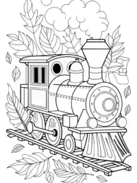 Whimsical train in autumn