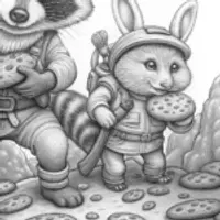 Raccoon and rabbit cookie adventure