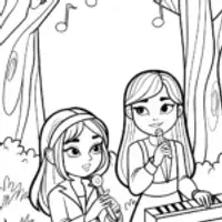 Rainbow High students in a music forest