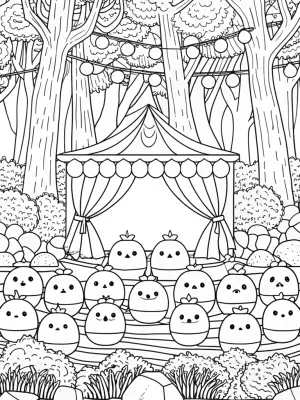 Squishmallows forest festival coloring pages