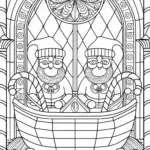 Gnomes on a candy cane sleigh