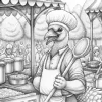 Flamingo chef at a food festival