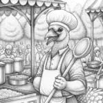 Flamingo chef at a food festival