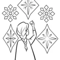 Elsa painting portraits in ice