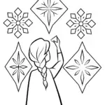 Elsa painting portraits in ice