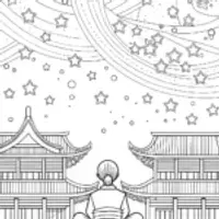 Ninja gazing at the night sky