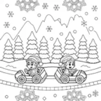 Mario and Luigi racing in winter