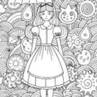 Alice with whimsical weather creatures