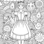 Alice with whimsical weather creatures