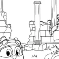 Captain Barnacles exploring ruins