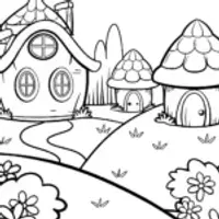 Gnome village in springtime