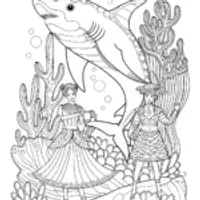 Shark underwater fashion show
