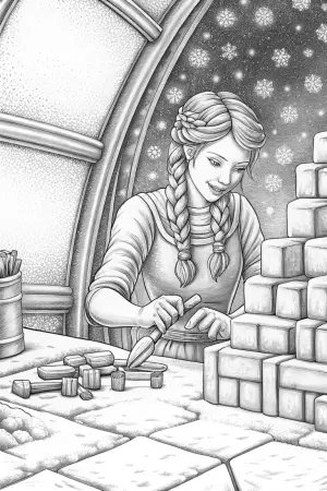 Elsa ice sculpture workshop coloring pages