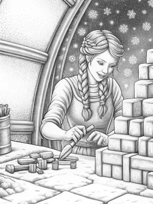 Elsa ice sculpture workshop coloring pages