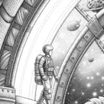 Turkey adventurer on a space bridge