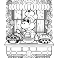 Yoshi flying chef cooking