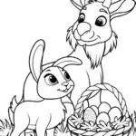 Bunny and goat Easter egg hunt