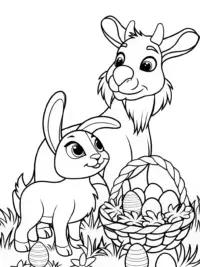 Bunny and goat Easter egg hunt